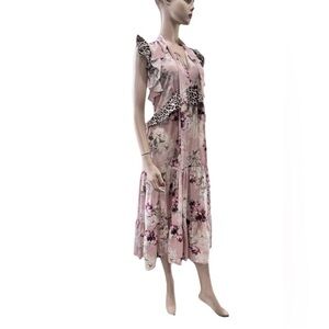 The KACHEL maxi Floral Silk Dress with Bow Detail